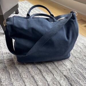 Mark and Graham Blue Suede Tote